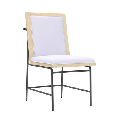Lony Dining Side Chair Set of 2, Gray Seat n Back, Black Metal Frame