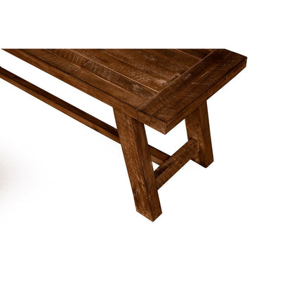 Bela Dining Bench, 60 Inch Rectangular Seat, Rich Brown Acacia Wood