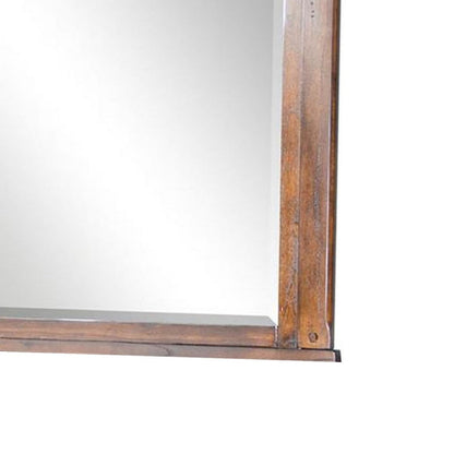 Odel Vanity Dresser Mirror, Natural Slate Inlay, Dark Brown 46 Inch