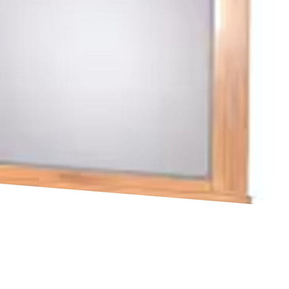 Marv Vanity Dresser Mirror, Natural Slate Inlay, Light Brown 46 Inch