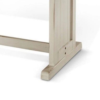 Orso Dining Table, 60 Inch Rectangular Plank Top, Off White and Brown