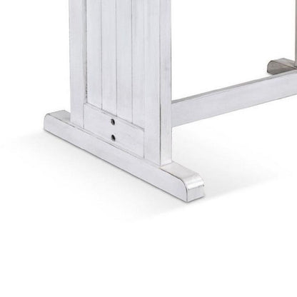 Sime Dining Table, 60 Inch Rectangular Plank Top, Off White Wood