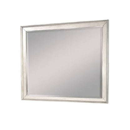 Amy Vanity Dresser Mirror, 36 x 42 Rustic Gray Mahogany Wood Frame