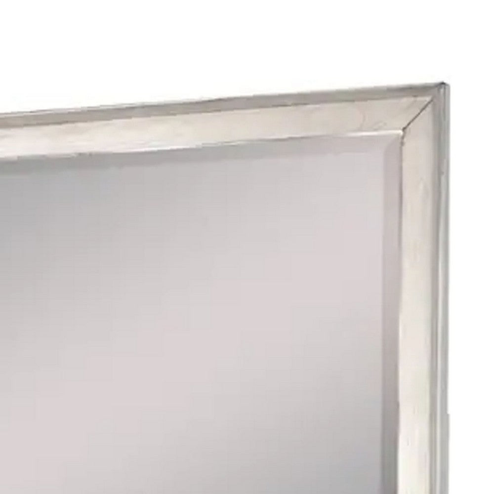 Amy Vanity Dresser Mirror, 36 x 42 Rustic Gray Mahogany Wood Frame