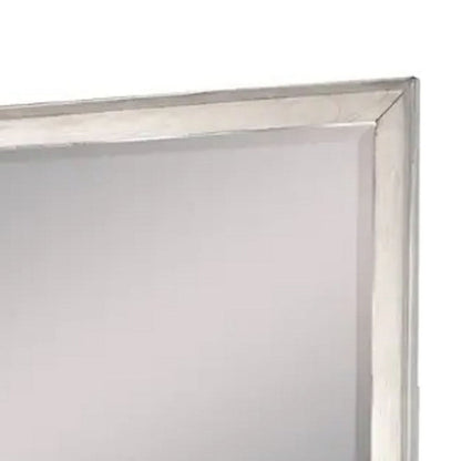 Amy Vanity Dresser Mirror, 36 x 42 Rustic Gray Mahogany Wood Frame