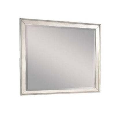 Amy Vanity Dresser Mirror, 36 x 42 Rustic Gray Mahogany Wood Frame