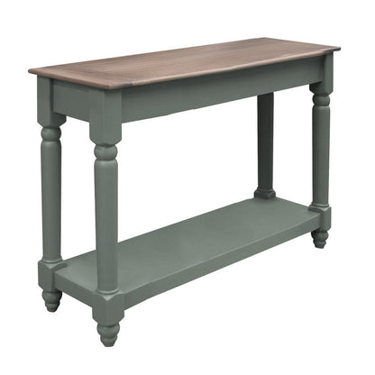 Ify Sofa Console Table, Shelf, Apple Green, Brown Melina Wood, 49 Inch