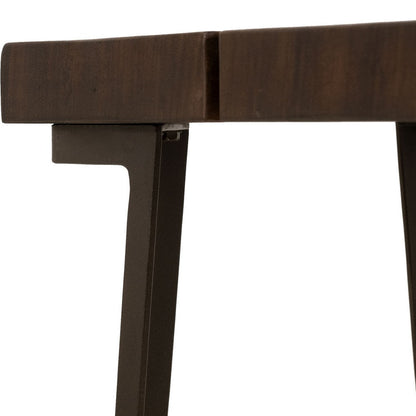 Ally XL Cocktail Coffee Table, Gold Metal Inlays, Brown Parota 55 Inch