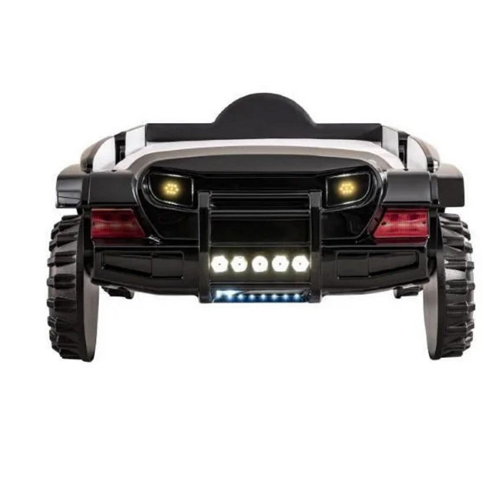 Randy SUV Twin Bed with Lights, Sound Effects, Black Faux Leather