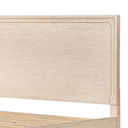 Rozie Queen Bed, Footboard Storage Drawers, Light Oak Brown Solid Wood