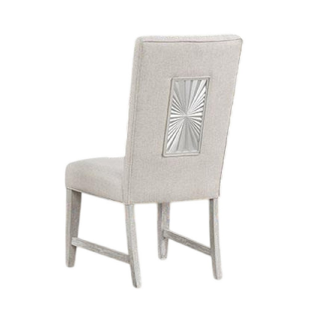 Diaz Dining Side Chair Set of 2, Tapered Legs, Light Gray Poplar Wood