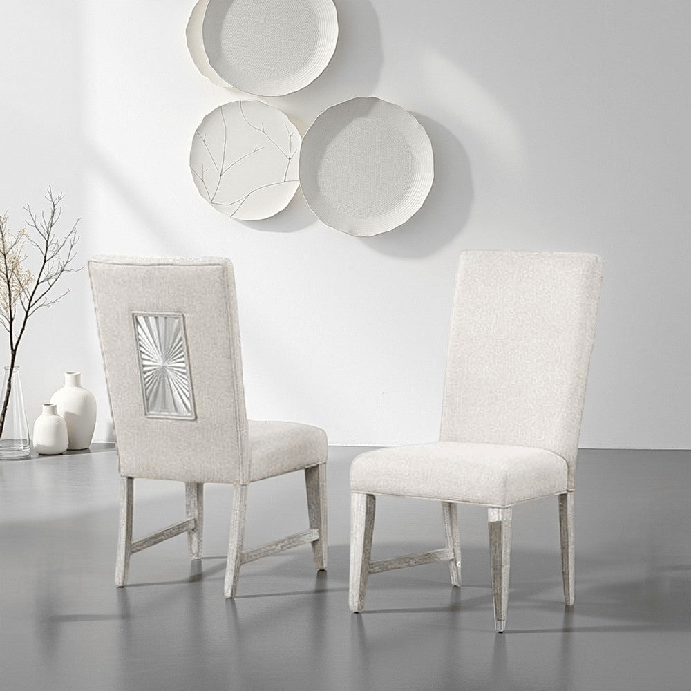 Diaz Dining Side Chair Set of 2, Tapered Legs, Light Gray Poplar Wood
