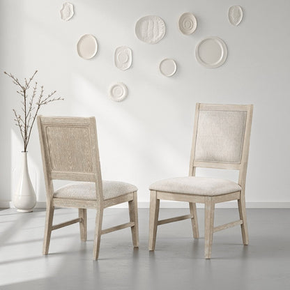 Rozie Dining Side Chair Set of 2, Tapered Legs, Light Oak Poplar Wood