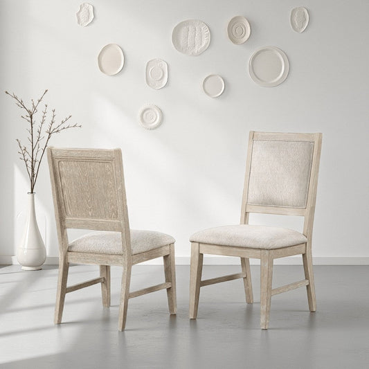 Rozie Dining Side Chair Set of 2, Tapered Legs, Light Oak Poplar Wood