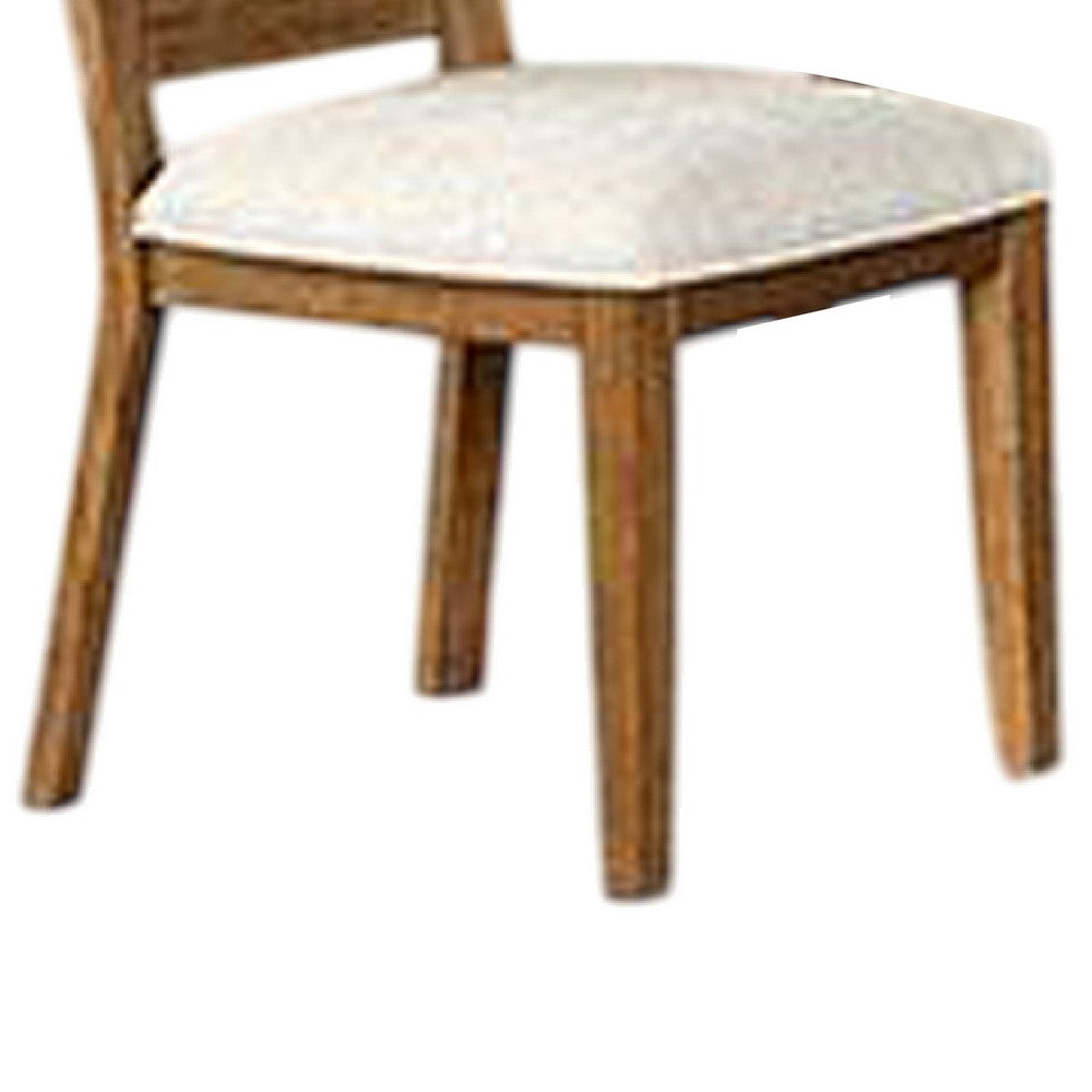 Zivy Dining Side Chair Set of 2, Hourglass Back, Rustic Oak Brown Wood