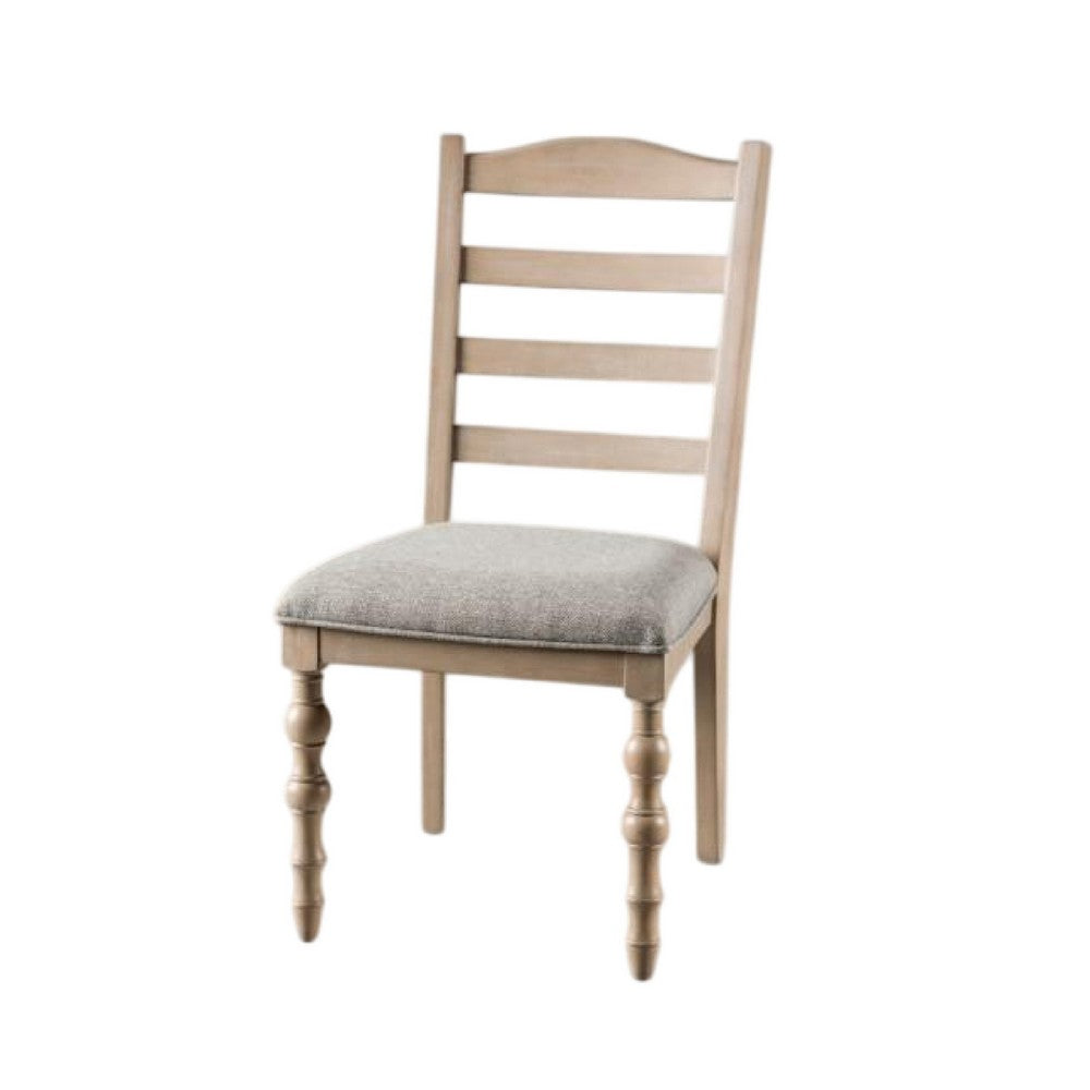 Cherie Dining Side Chair Set of 2, Turned Legs, Light Brown Solid Wood
