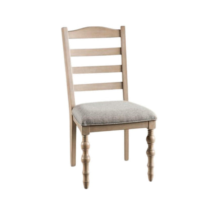 Cherie Dining Side Chair Set of 2, Turned Legs, Light Brown Solid Wood