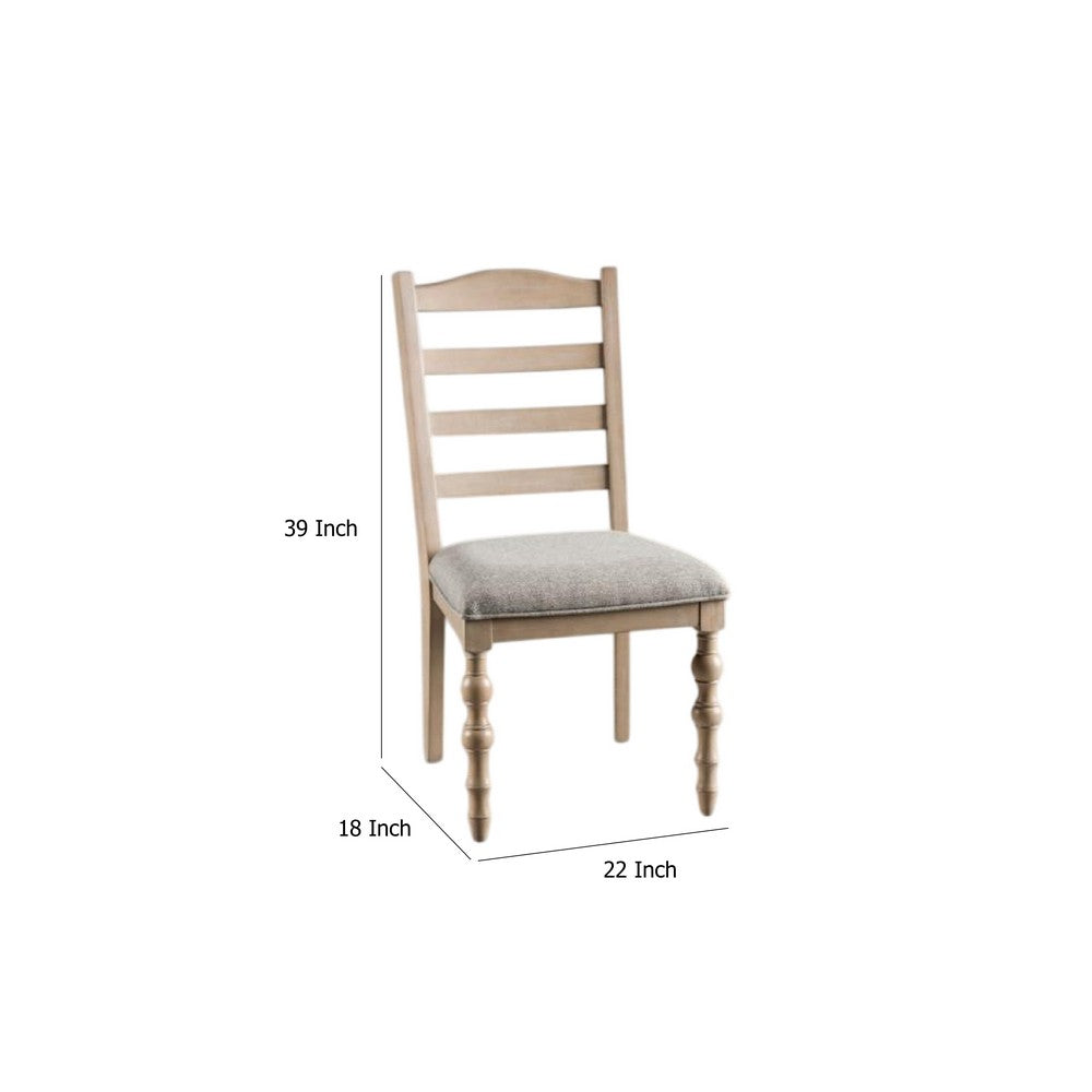 Cherie Dining Side Chair Set of 2, Turned Legs, Light Brown Solid Wood