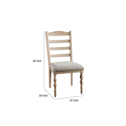 Cherie Dining Side Chair Set of 2, Turned Legs, Light Brown Solid Wood