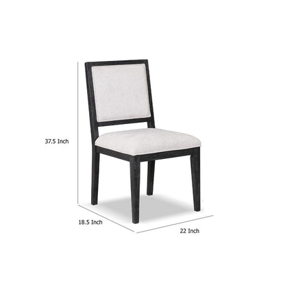 Ginie Dining Side Chair Set of 2, Farmhouse Legs, Black Rubberwood