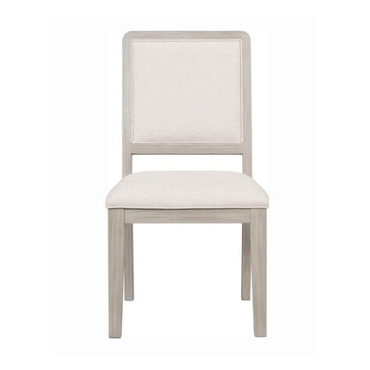 Giva Dining Side Chair Set of 2, Rattan Design, Natural Brown Wood