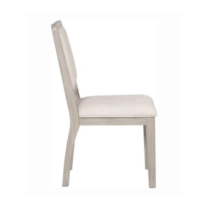 Giva Dining Side Chair Set of 2, Rattan Design, Natural Brown Wood