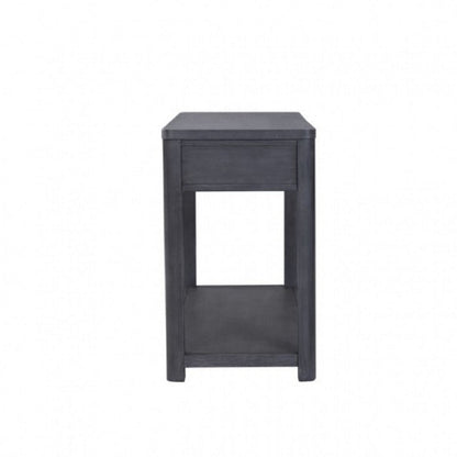 Zoko Sofa Table, 2 Drawers and 1 Shelf, Ash Gray Rubberwood, 48 Inch