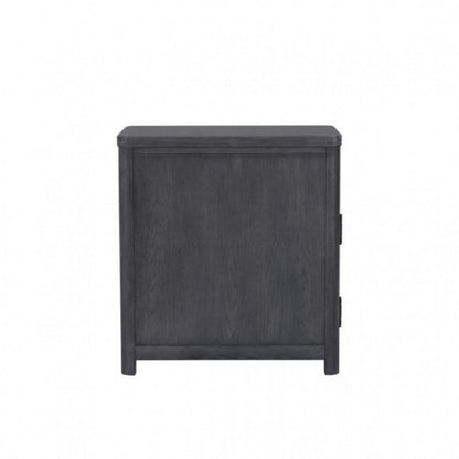 Zoko Chairside End Table, Drawer and USB Ports, Ash Gray Wood, 26 Inch