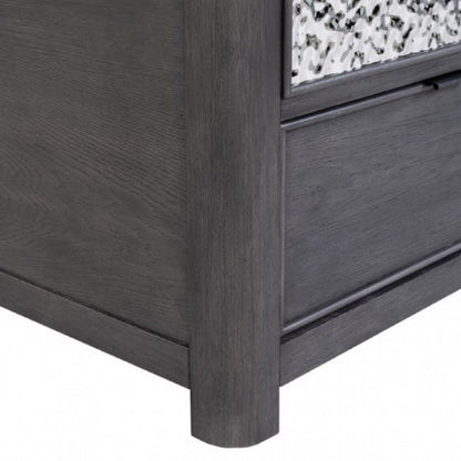 Zoko Chairside End Table, Drawer and USB Ports, Ash Gray Wood, 26 Inch