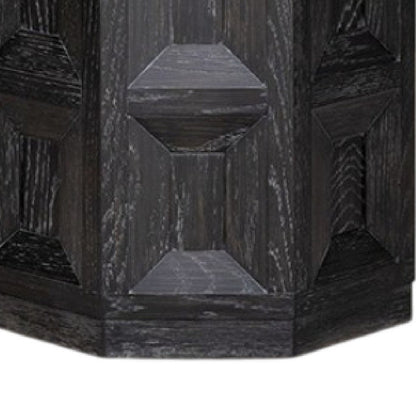 Kizie Accent Side End Table, Black Rubberwood, Rectangular 20 Inch