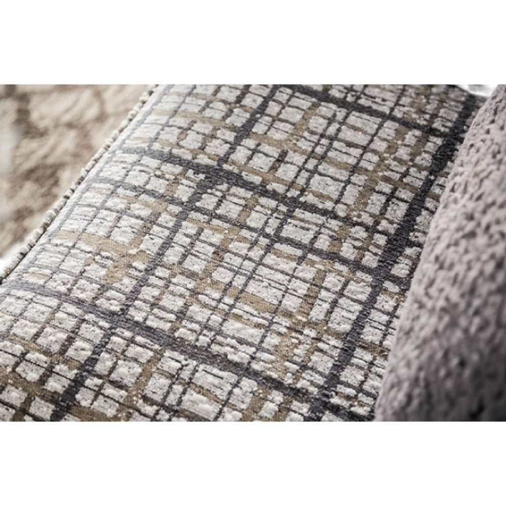 Riana Accent Chair, 1 Accent Pillow, Black and White Plaid, Solid Wood