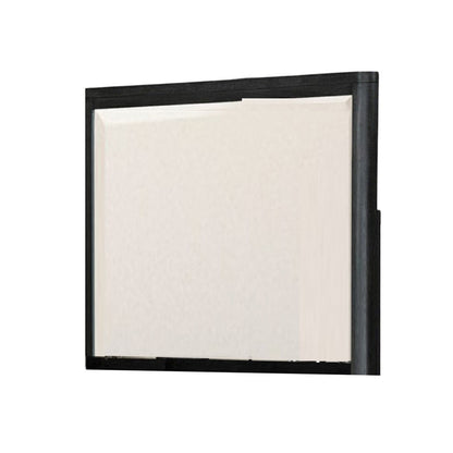 Zoko Dresser Mirror with Beveled Design, Ash Gray Solid Wood 38x42