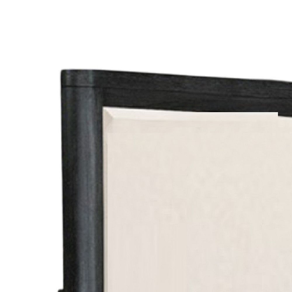 Zoko Dresser Mirror with Beveled Design, Ash Gray Solid Wood 38x42