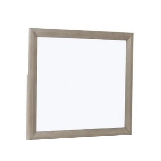 Kaira Vanity Dresser Mirror, Rustic Natural Oak Brown Wood 36x42