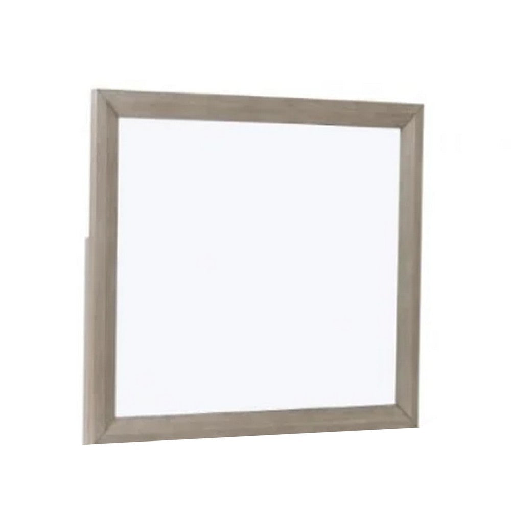 Kaira Dresser Mirror with Espresso Brown Solid Wood Frame, 36x42