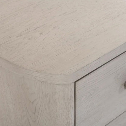 Celly Nightstand with USB Ports and 2 Drawers, Modern White Oak Wood