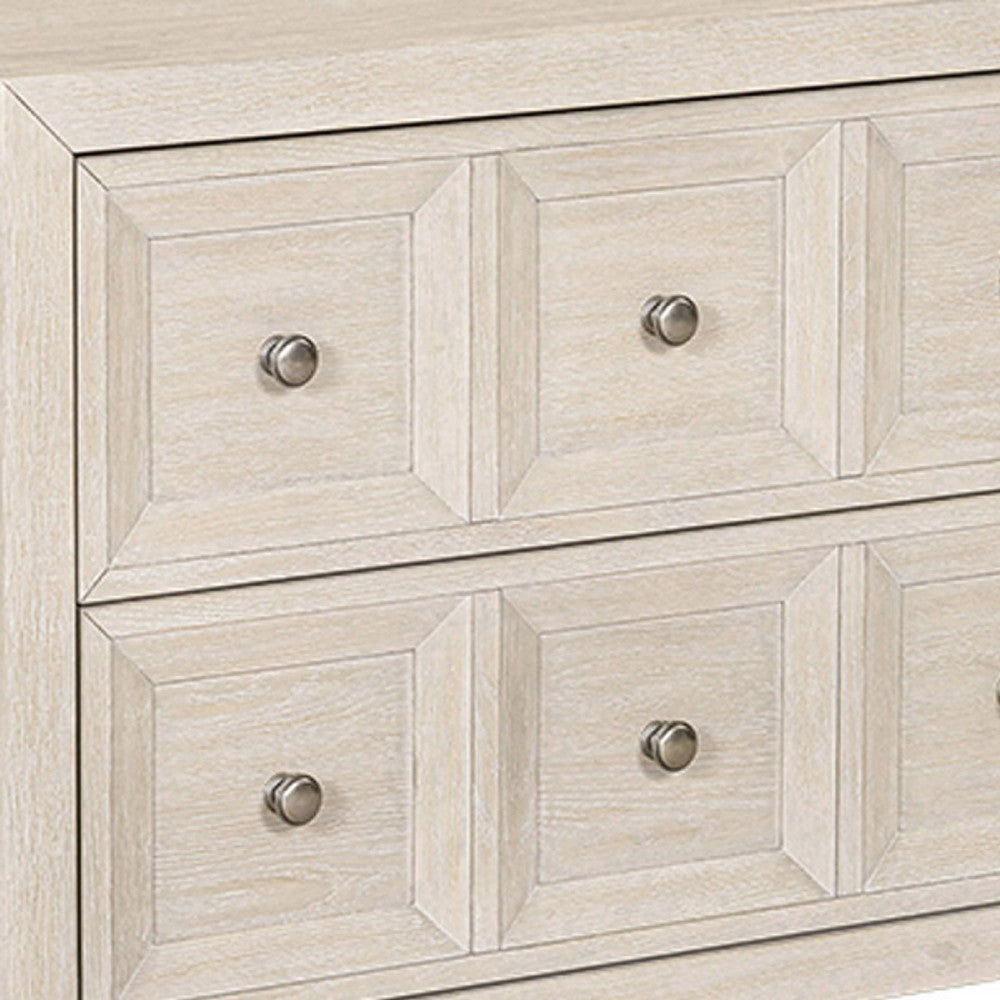 Kizie Oversized Nightstand, USB A-C, 2 Drawers, Bronze, Beige, 38 Inch