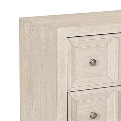 Kizie Oversized Nightstand, USB A-C, 2 Drawers, Bronze, Beige, 38 Inch
