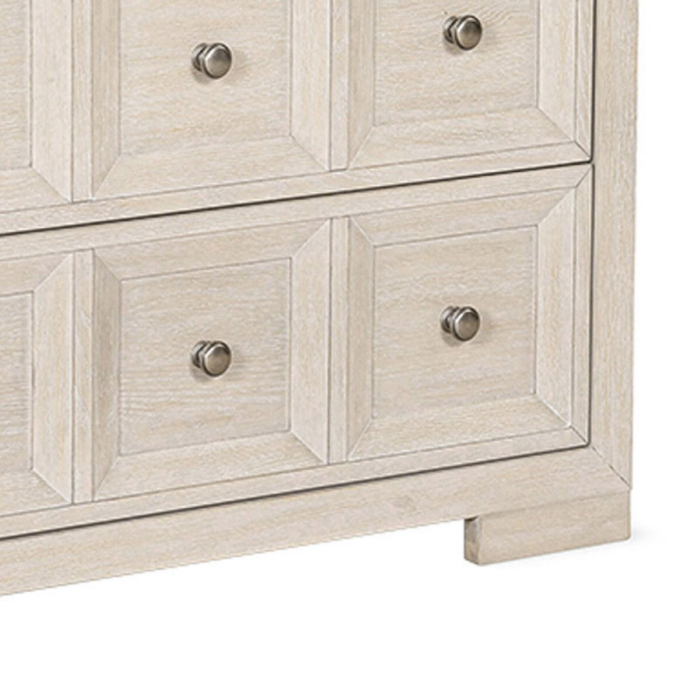 Kizie Oversized Nightstand, USB A-C, 2 Drawers, Bronze, Beige, 38 Inch
