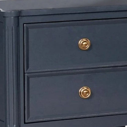 Alta Nightstand, 2 Drawers, USB A-C, Malta Blue Solid Wood, 26 Inch