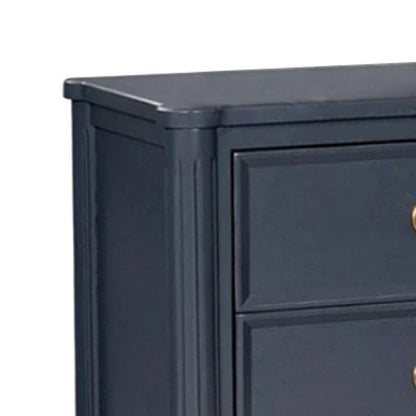 Alta Nightstand, 2 Drawers, USB A-C, Malta Blue Solid Wood, 26 Inch