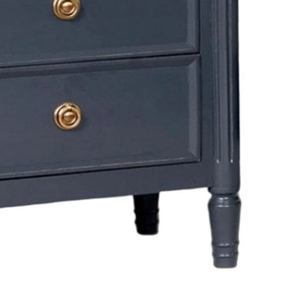 Alta Nightstand, 2 Drawers, USB A-C, Malta Blue Solid Wood, 26 Inch