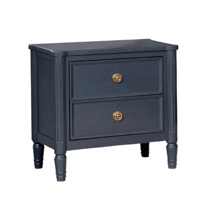 Alta Nightstand, 2 Drawers, USB A-C, Malta Blue Solid Wood, 26 Inch