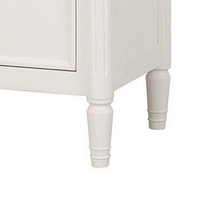 Alta Nightstand, 2 Drawers, USB A-C, Gold, White Solid Wood, 26 Inch