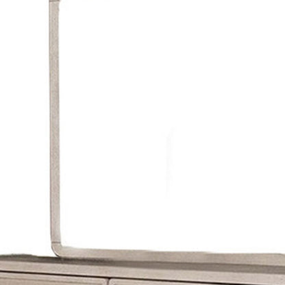 Giva Dresser Mirror, Rounded Edges, Natural Oak Beige Solid Wood 37x40