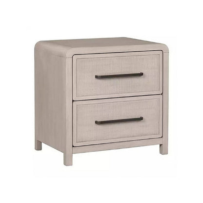 Giva Nightstand, 2 Drawers, USB A-C, Natural Oak Beige Finish, 24 Inch