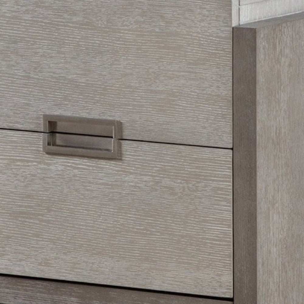 Rizvi Nightstand, 2 Drawers, Dustproof Cases, Gray Solid Wood 26 Inch