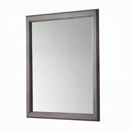 Zyna Accent Dresser Mirror, Modern Gray Wood, 36x38 Rectangular Frame