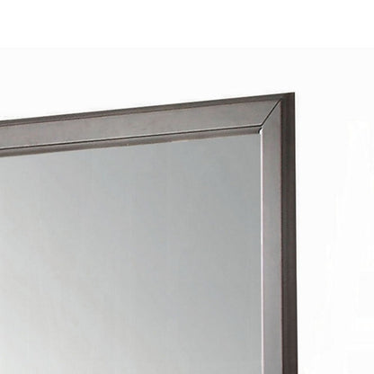 Zyna Accent Dresser Mirror, Modern Gray Wood, 36x38 Rectangular Frame