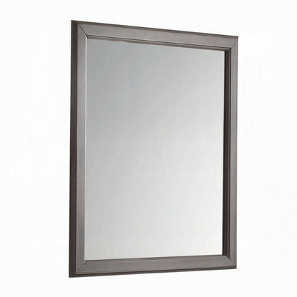 Zyna Accent Dresser Mirror, Modern Gray Wood, 36x38 Rectangular Frame